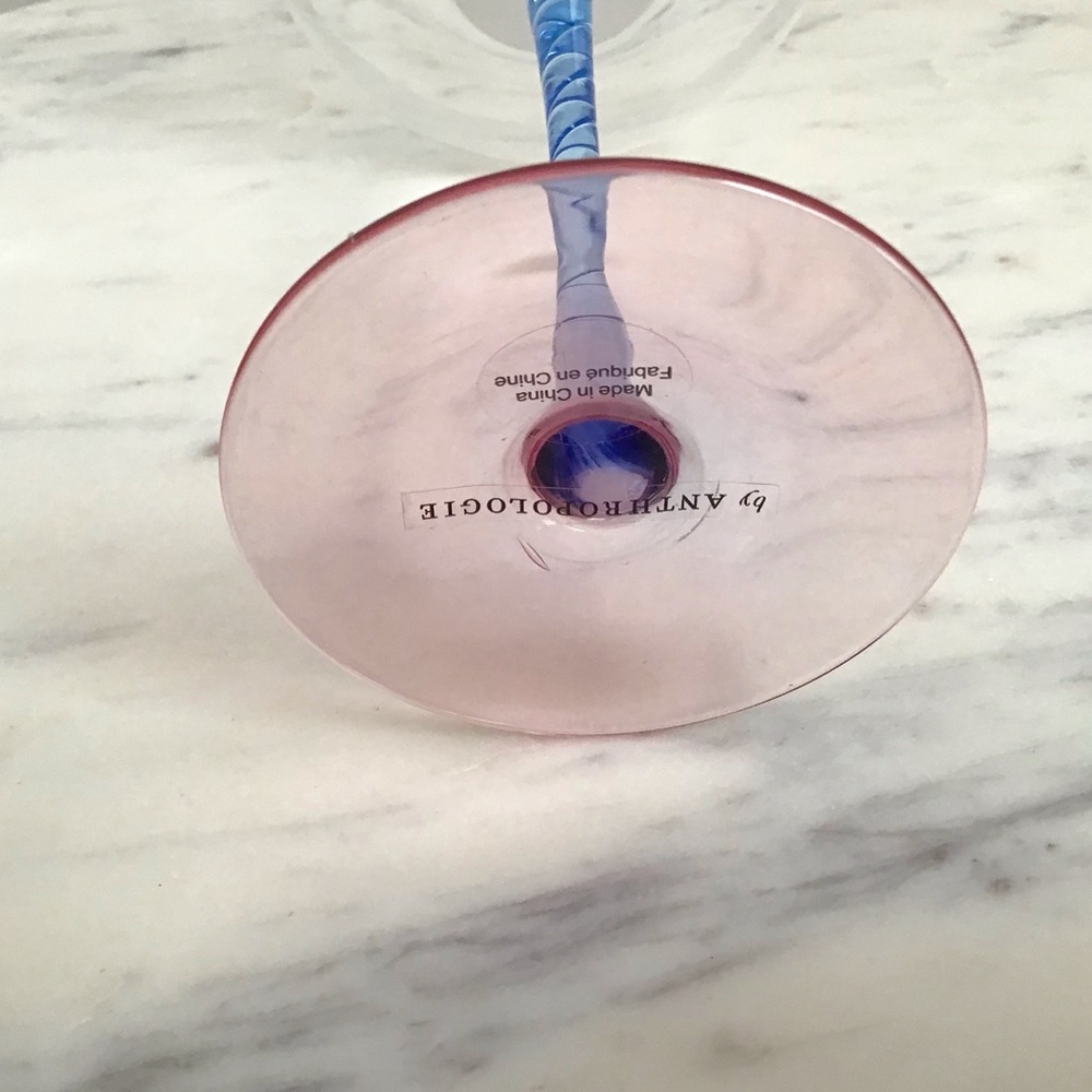Anthropologie Coupe Glasses Handpainted Handblown Set Of Four New In Box NWT - Picture 8 of 9